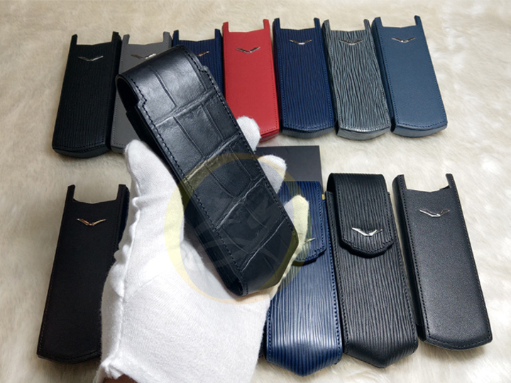 Bao da Vertu cá sấu nắp gập nhập