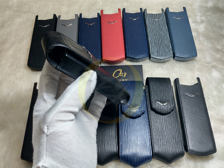 Bao da Vertu cá sấu nắp gập nhập