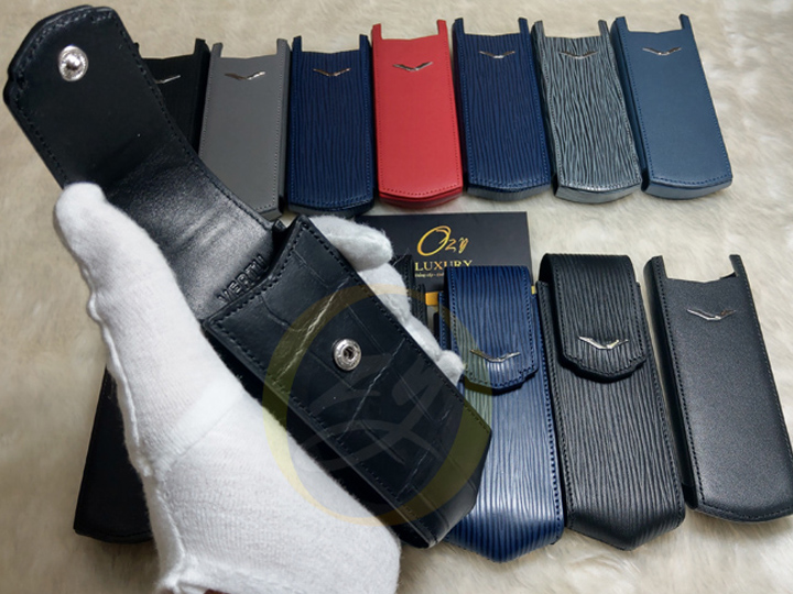 Bao da Vertu cá sấu nắp gập nhập