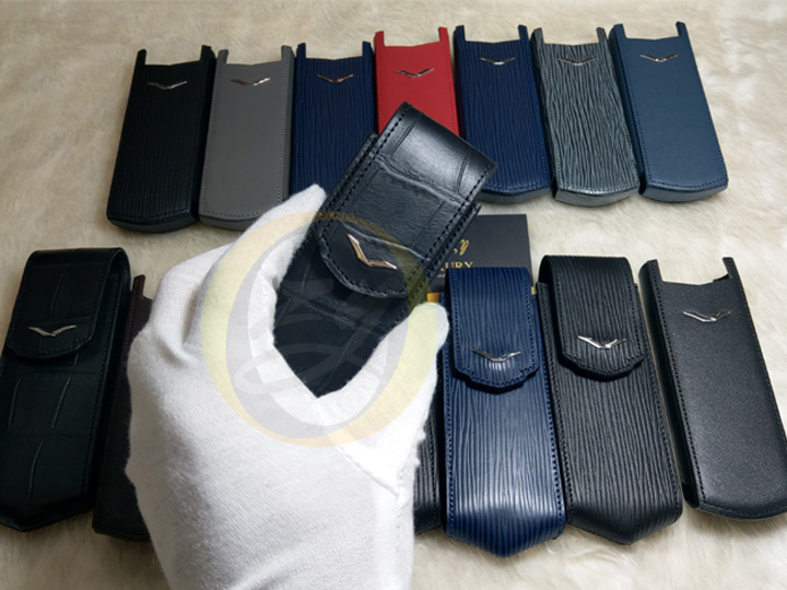 Bao da Vertu cá sấu nắp gập nhập