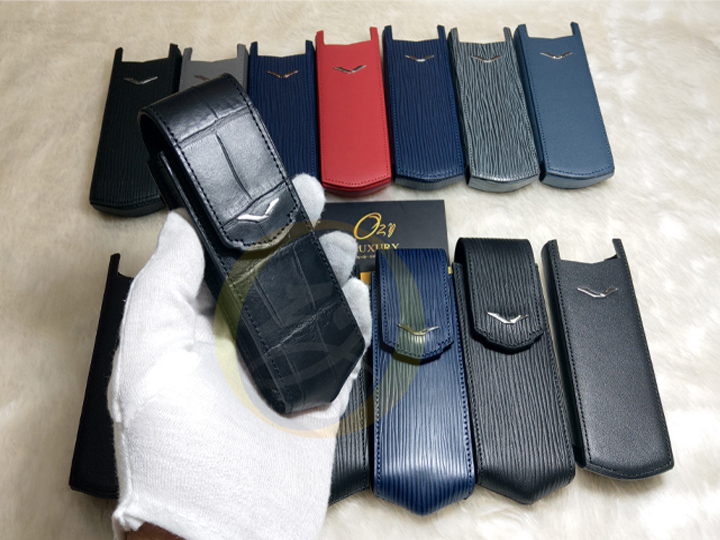 Bao da Vertu cá sấu nắp gập nhập