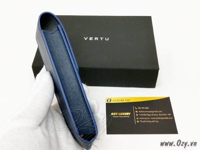 Bao da Vertu navy nhập nguyên hộp
